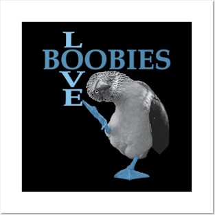 Love Boobies Funny Animal Bird Blue Footed Booby Shirt Posters and Art